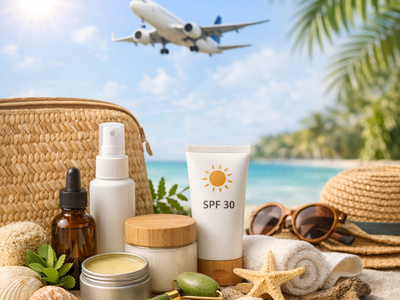 Kosmetyki ekologiczne w podróży: jak dbać o skórę poza domem (samolot, słońce, zmiany klimatu)